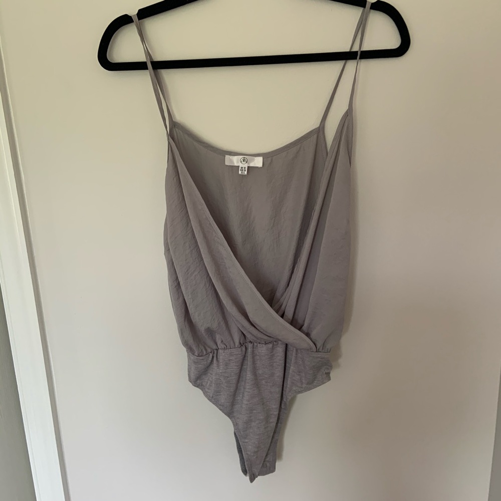Missguided Satin Grey Bodysuit